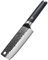 MITSUMOTO SAKARI Couteau Cuisine Nakiri 17 cm, Couteau Japonais en Acier Inoxydable à Haute Teneur en Carbone, Couteau de Cuisine Forgé à la Main (Manche en Bois de Pakka Boutique Boîte en bois)
