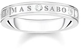 Thomas Sabo Ring mit weißen Steinen Recyceltes 925 Sterling Silber Zirkonia, Größe 48, TR2253-051-14-48