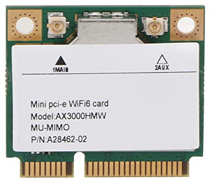 Bewinner AX3000HMW Mini Carte WiFi PCIe, Adaptateur Réseau Mini PCIe sans Fil Double Bande 3000 Mbps, Carte Wifi6 sans Fil pour 10 64 Bits pour Ordinateurs Portables PC Linux