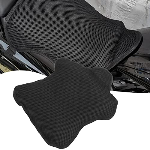 TKSE Motorrad Gel Sitzkissen, Motorrad-Gel-Sitzkissen, Mesh-Abdeckung, Stoßdämpfung, Atmungsaktiv, Kühlendes Sitzpolster Für Motorradteile