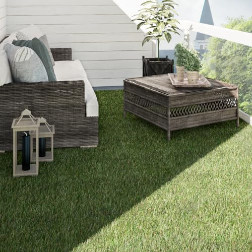 Paco Home Gazon Synthétique Jardin Balcon Terrasse Tapis Gazon Intérieur Extérieur Lavable Naturel Doux Effet Nature, Modèle:18mm, Dimension:200x300cm