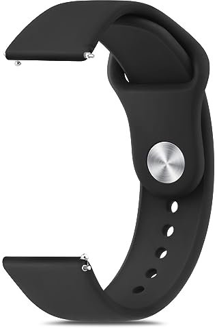 20mm 22mm Silicone Watch Strap for Women Men, Quick Release Replacement Strap with Stainless Steel Button Sport Watchbands Wrist Straps