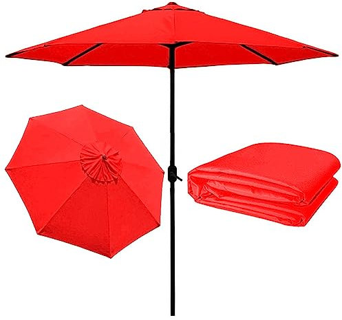 Auvent De Rechange De Parasol Pour Remplacez Dessus De Parapluie À 6 Baleines/8 Baleines, Φ2MΦ2.7M/Φ3M, Housse De Rechange Pour Toile De Parasol Ronde, 6 Couleurs En Option, Protection UV,Imperméable(