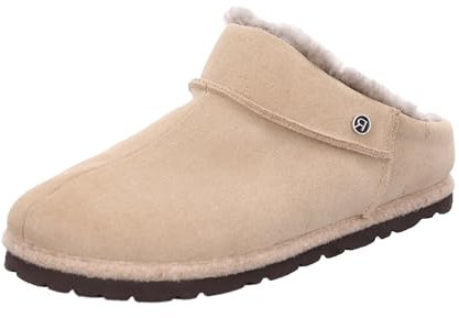 Rohde Damen Pantoffel Hausschuh Leder Lammfell Warmfutter Gardena 7070, Größe:38 EU, Farbe:Beige