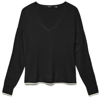 VERO Moda Damen Vmbreeze Ls V-Neck Pullover Ga Boo Strickpullover (1er Pack)