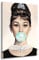 Kunstgestalten24 Leinwandbild Audrey Hepburn kaugummi Blase Wandbild Kunstdruck Wanddeko
