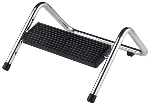 Q-Connect Premium Fußstütze/Fußablage aus Metall/Höhen Verstellbare/Fußstützen/Schwarz/Maße: 355 x 340 x 170 mm