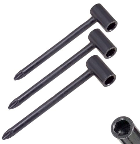 Essential Hex Akustische Gitarre Halsstabschlüssel, Set von 3 (6 35 mm, 7 mm, 8 mm) (schwarz)