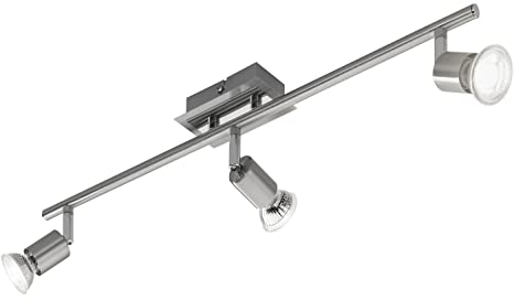 casa NOVA LED-Deckenleuchte - Nickel - 3-flammig - B 60,5 cm
