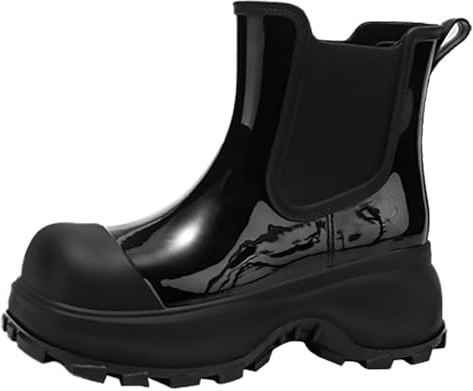 Stivali Da Acqua Donna Economici Impermeabili Antiscivolo Gomma Pvc Stivali Nuovi stili per le donne Stivali Alti Stivali da Acqua Donna Alte, Nero , 36/37 EU