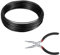 1 rotolo di filo per fai da te, filo di alluminio, per gioielli, per modellismo, fai da te, 10 m, 2 mm, con pinzette (nero, 2 mm x 10 m)