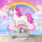 Papier Peint Panoramique Licorne Arc Ciel De Dessin Animé 300x210 cm Papier Peint Intissé Mural, Poster Geant Mural Impression 3D, pour Salon Chambre d'enfants restaurant Décoration Murale