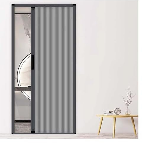 Porte scorrevoli, Porte a fisarmonica Porte a fisarmonica, Porte for doccia a scomparsa con maniglie e tessuto a nido d'ape, Porte divisorie a libro(Grey,80x200cm)