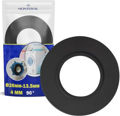 Guarnizione in Gomma per Tubo Carico Lavatrice Alimentazione Dell'acqua con Diametro Esterno 26 mm Diametro Interno 13,5 mm Altezza di 4 mm a 90° per Lavatrice e Lavastoviglie - MONTERAL