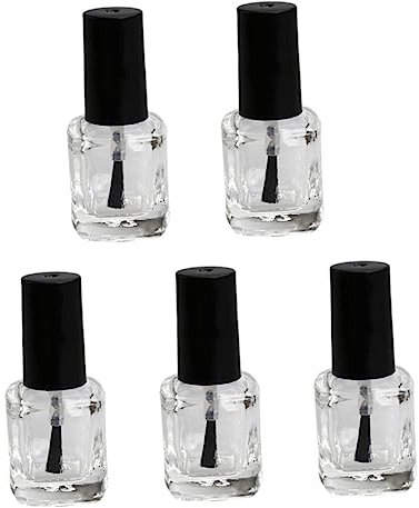 MUSISALY 10stücke Leere Nagellackflaschen Mit Pinsel Quadratische Klare Glasbehälter Für Selbstgemachte Nagellacke