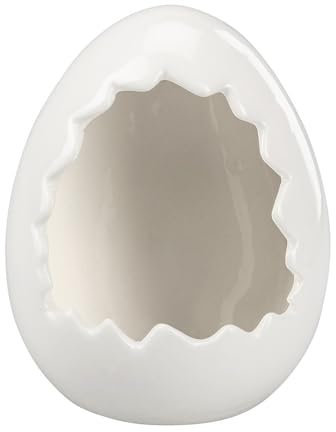 Ideen mit Herz Œuf de Pâques décoratif à remplir - 12,4 x 10,9 x 9,8 cm - Brillant - Blanc - Décoration de Pâques