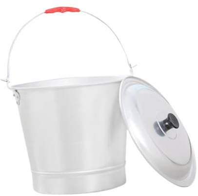 FewNvWa Aluminum Bucket Water Pail Household Metal Milk Container Stable for Farm Water Ice Portable Bathroom Heavy Duty Sauna Bucket, Capacity 9L