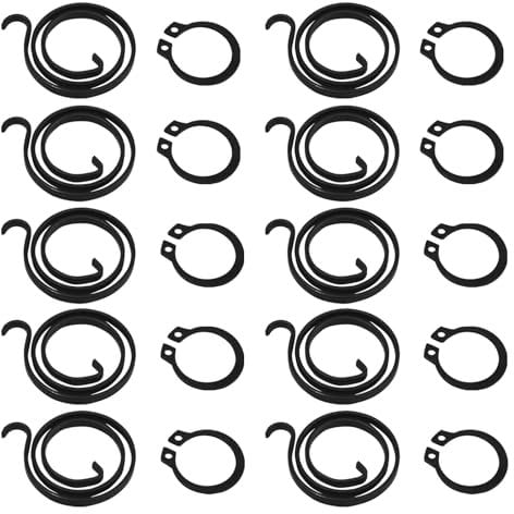 Pack of 10 Door Handle Springs Replacement DIY Repair Kit Ten 2 Turn 2mm Thick coils Plus Ten Circlips for Internal Door Handles Used On Both Right Handed and Left (10 Springs 2mm Thick 10 Circlip)