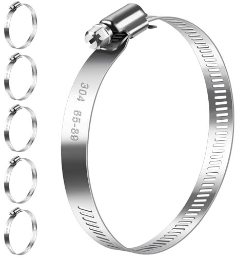 Bolatus Schlauchschellen 65-89mm, 6 Stk Schlauchklemme Edelstahl 304 Einstellbare Schraubschellen, Rohrschellen Sortiment für Poolschlauch, Absaugschlauch, Förderschlauch