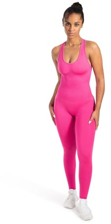 SMILODOX Jumpsuit Damen Elsie, Seamless Einteiler mit Racerback, Ganzkörperanzug geripptes Material, Sportanzug figurformender Fit, Overall atmungsaktiv, perfekt für Workouts, Athleisure & Yoga