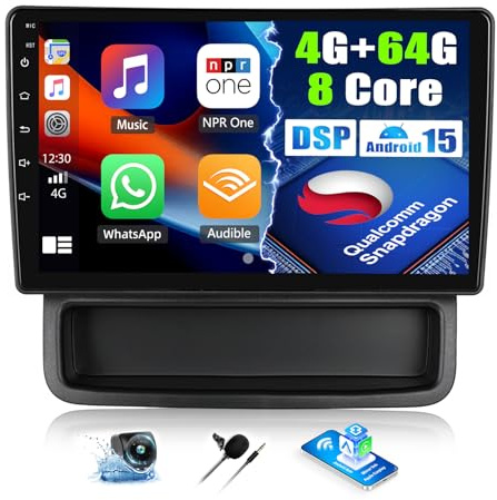 4G+64G 8 Kern Qualcomm Android 15 Autoradio für Renault Trafic 2 Opel Vivaro A Nissan Primastar 2006-2014 CarPlay Android Auto 10,1 Bildschirm mit Bluetooth GPS FM RDS WiFi SWC DSP/EQ Rückfahrkamera