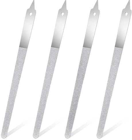 Clofiak 4 PCS Diamond Deb Nail File, 6-inch Stainless Steel Metal Nail File, Double Sided Manicure Pedicure Toenails Tools for Salon Home