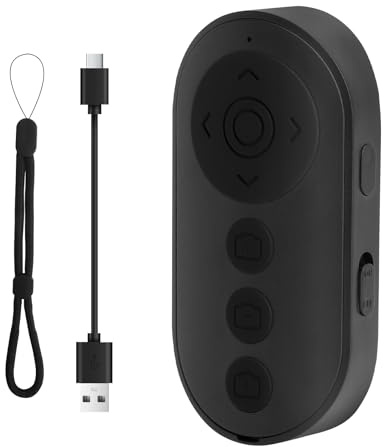TNSLAND Telecomando Bluetooth, Smartphone Page Turner – Telecomando Wireless per Video, Lettura e Fotocamera, Bluetooth Remote Control