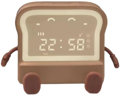 Akfldms Toast Nachtlicht, Digitaler, Nachttischlampe, Countdown-/Count-Up-Timer, Automatische Abschaltlampe für das Schlafzimmer
