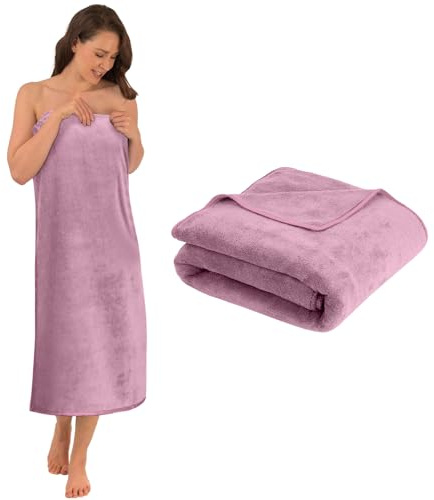 KORVORIA XXL Telo Doccia 100 x 200 cm Malva, Telo Doccia Grande | Asciugamano da Bagno in Microfibra Grande, Morbido e Assorbente, Unisex, Adatto per Bagno, Spiaggia, Spa e Sauna