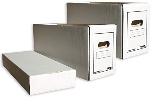 Comic Concept 2x SET Comic-Box (lang) mit Deckel, stapelbarer Karton
