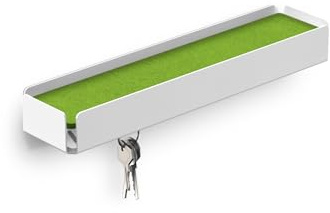 Konstantin Slawinski Key-Box, Schlüsselbrett weiß/Filz grün | Hakenleiste mit Ablage für den Flur, Schmuckorganizer für Bad oder Schlafzimmer, auch für Küche oder Balkon, Made in Germany