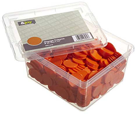En-Joy Jetons Plastiques Vierges Orange - 500 pièces - 29 mm