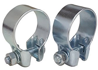 2 abrazaderas de escape de 43 mm de diámetro, abrazadera de banda ancha para tubo de escape, 43,5 mm