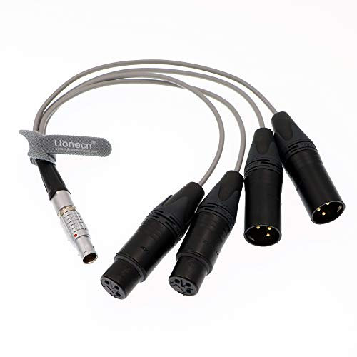 Uonecn 10 Pin Stecker auf 4 XLR 3 Pin Breakout Audio Input Output Kabel für Atomos Shogun Monitor Recorder Audio Splitter 30cm