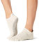 toesox Low Rise Full Toe Grip Socken - Rutschfeste Pilates-Socken für Damen und Herren, Barre & Yoga Zehensocken, rutschfeste Knöchelsocken, Haferflocken (Oatmeal), Small