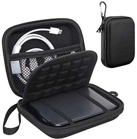 Lacdo Fundas para Disco Duro Externos para Western Digital WD Elements, WD My Passport, WD My Passport para Mac Ultra HDD EVA 1TB 2TB 3TB 4TB 5TB 2.5 Funda Impermeable Portátil Estuche rígido, Negro