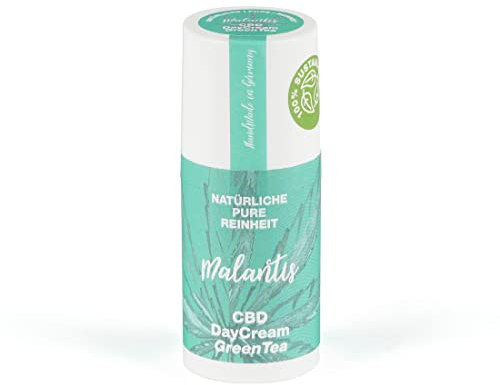 Malantis DayCream GreenTea | 50ml | Gesichtsscreme mit Hyaluronsäure, Vitamin E und Grünteehydrolat | Anti-Aging Tagescreme | Handmade Naturkosmetik