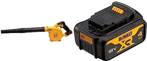 DEWALT DCV100-XJ 18 V Li-Ion XR Compact Cordless Blower - Bare Unit & 18V XR Lithium-Ion Battery