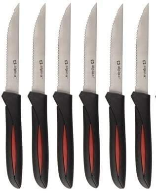 Steakmesser Set 6 Stück von Alpina + gratis Glück Aufkleber