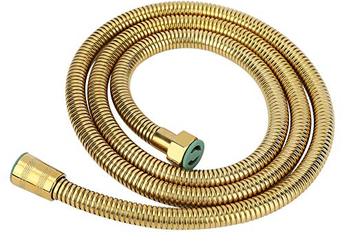 Manguera de Ducha Acero Inoxidable, Manguera de Ducha Flexible de 1,5m, Accesorios Baño de Repuesto para Manguera de Cabezal Ducha de Mano Dorada G1/2in