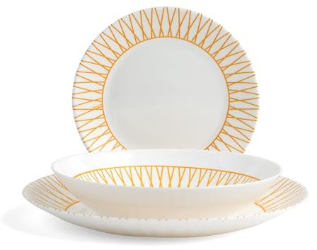 Arc Auberi 785753 - Servicio de mesa de 18 piezas, cristal, naranja