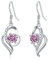 Damen Ohrringe aus 925 Sterling Silber Turmalin Ohrringe Rosa Drop Halo Ohrringe mit Kristallen, edlen Schmuck Geschenk für Frauen Mädchen