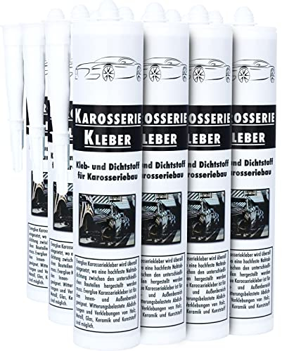 Karosseriekleber 1K MS Montagekleber UV-beständig weiß Kartusche MS-Polymer Kraftkleber extra stark elastischer Kleb-und Dichtstoff zum Kleben und Abdichten im Fahrzeugbau, Caravan, Wohnmobil