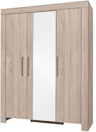 Dreitüriger Kleiderschrank mit Spiegel CEZAR 1 (Sonoma Eiche)