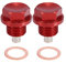 A ABSOPRO Tappo Coppa Olio Motore 2 Set Olio Scarico Tappo Alluminio Lega con 2 Rondella Rosso M16x1.5