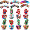 Dereine Cake Topper, 48 PCS Kuchen Deko, Muffin Topper, Tortendeko, Cupcake Topper Wrapper Set, Cupcake Wrappers Papier für Kinder Geburtstag Party (B)