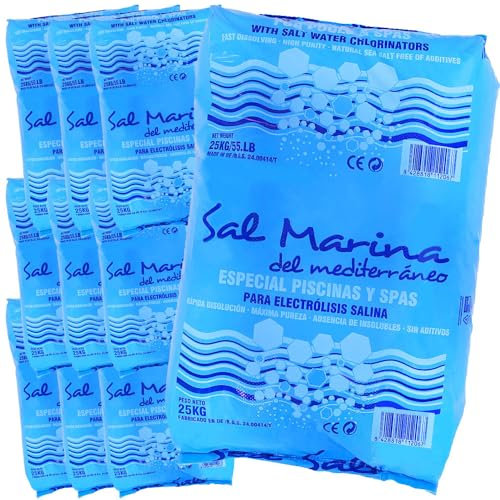 Llofer - 10 Sacs de sel Fin pour Piscine (Dissolution Rapide) - 25kg