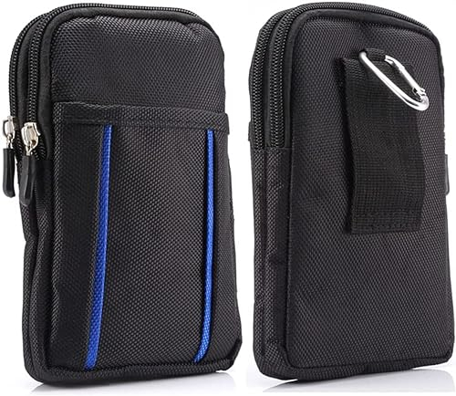 Vertikal Handy Gürteltasche Schwarz, Smartphone Handy gürtelhülle mit Clip Bauchtasche Hüfttasche Reiseholster Taille Holster Outdoor Sport Telefon Taschen Lauftasche Brieftasche mit Karabinerhaken