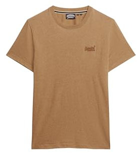 Superdry, T.Shirt Essential Logo EMB Tee, M1011245A, Buck Tan Brown Marl, 2XL, Man, Adulto