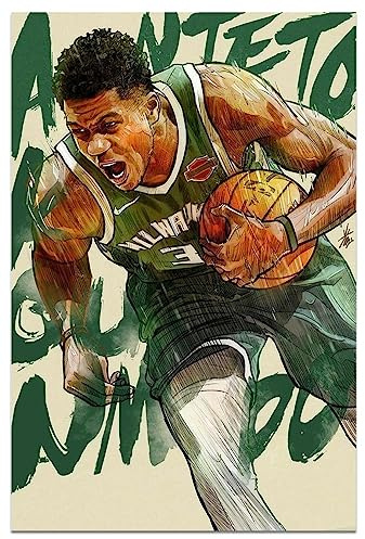 Geataych Poster, abstraktes Kunstwerk, Porträtmalerei, Sport, Basketball, Superstar, Leinwandkunst, modern, inspirierend, Wanddekoration, Druck für Schlafzimmer, Wohnzimmer, Wohnheim, 30,5 x 45,7 cm